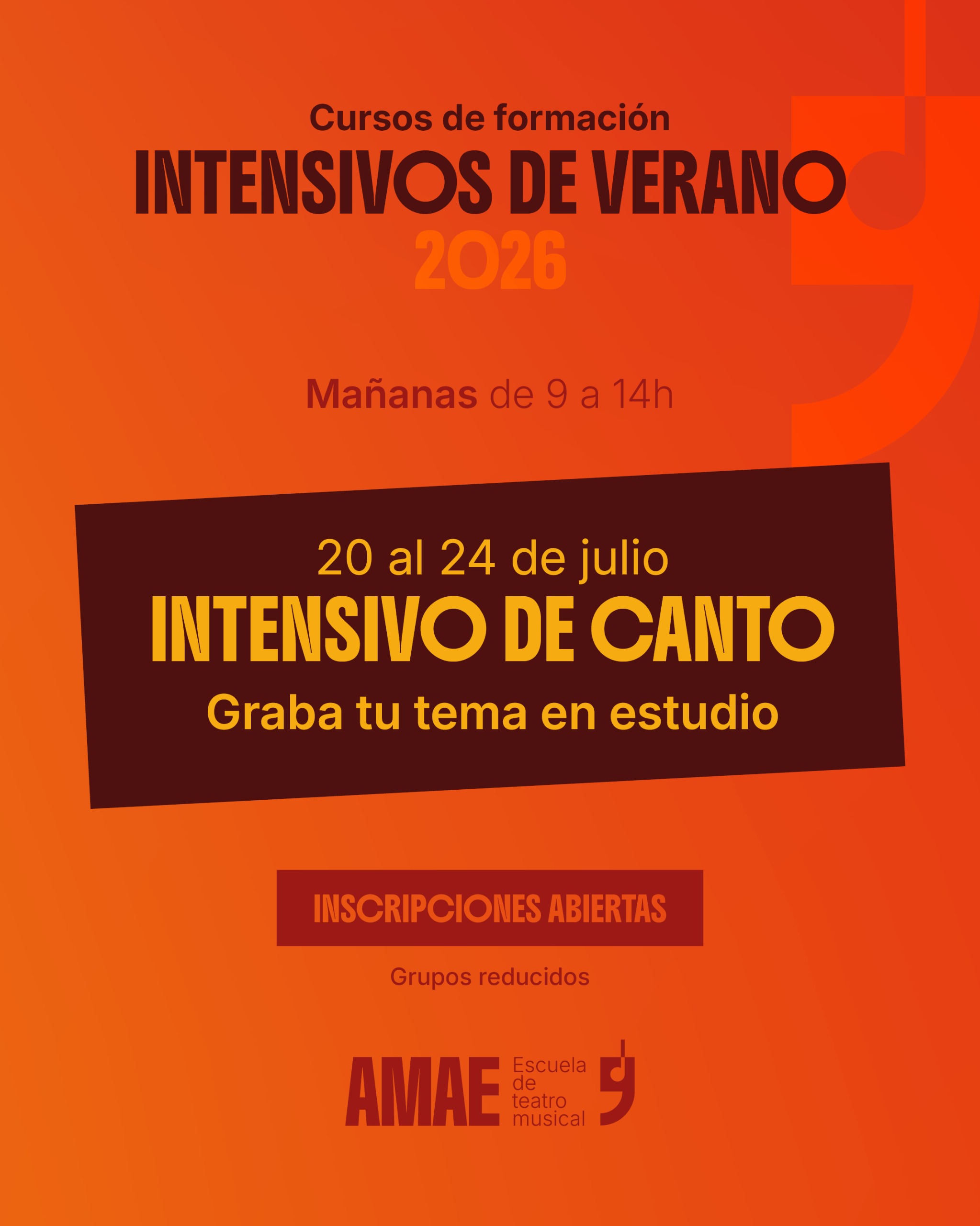 Cartel 10 · Intensivo de Canto